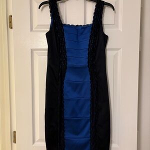 Jax Blue and Black Midi Dress